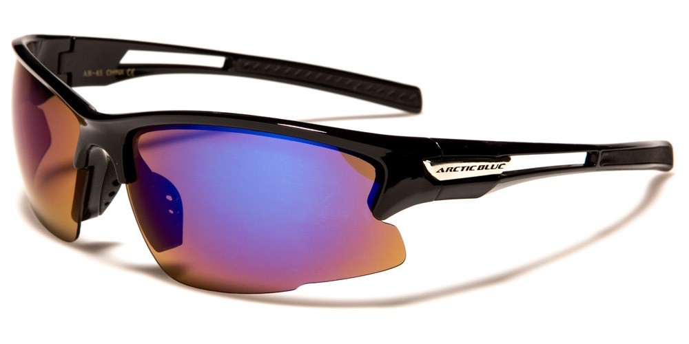 Arctic Blue Wrap Around Men's Wholesale Sunglasses AB-45