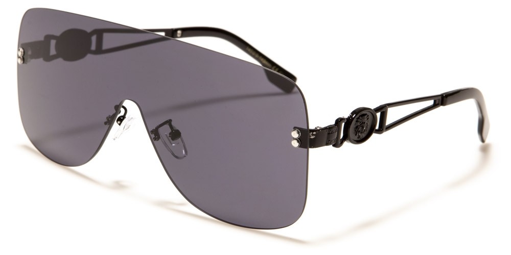 Rimless One Piece Shield Lens Rectangle Fashion Wholesale Sunglasses