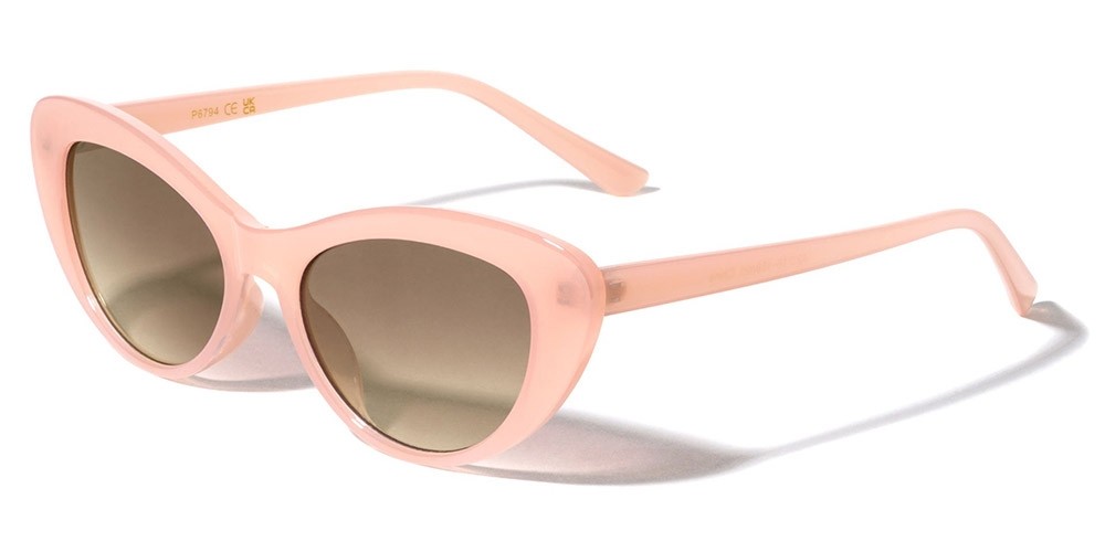 Pale Pink Retro Cat Eye Sunglasses