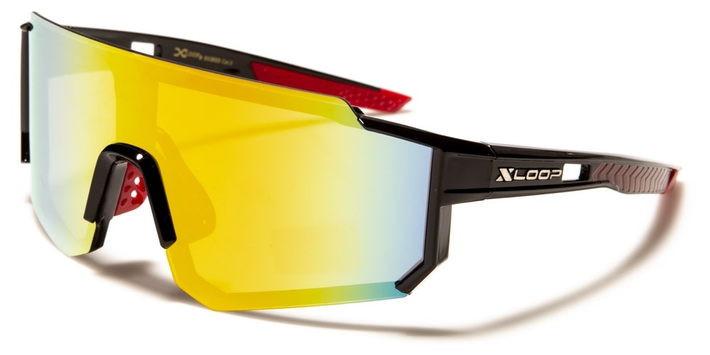 X-Loop Wrap Sunglasses Mens Sport Cycling Fishing Golfing Glasses Mirror  Lens 