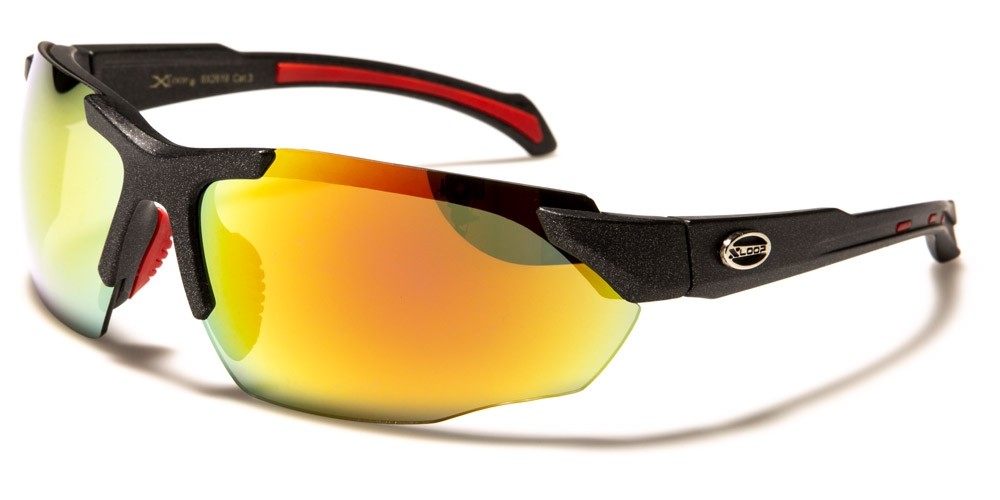 Xloop Mens Carbon Fiber Print Rectangle Warp Plastic Sport Sunglasses 