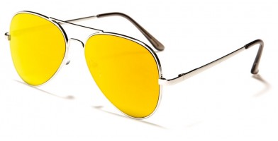 Flat Lens Aviator Unisex Bulk Sunglasses AF109-FLATCM