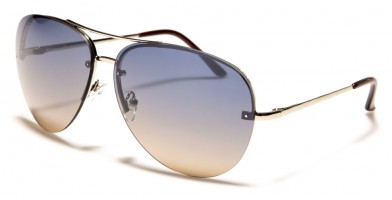 Aviator Rimless Brow Bar Sunglasses Wholesale AV-1121-OC