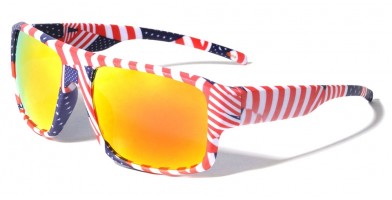 USA Flag Wrap Around Men's Bulk Sunglasses BP0211-FLAG