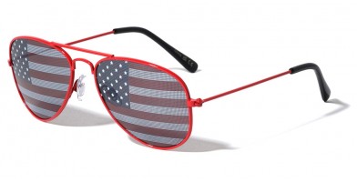 Kids Aviator USA Flag Wholesale Sunglasses K6941-FLAG