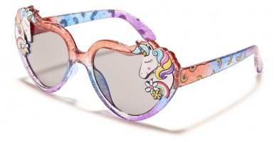Kids Heart Shaped Unicorn Sunglasses Wholesale K898