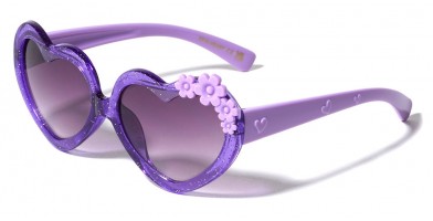 Kids Heart Shaped Glitter Sunglasses Wholesale K910-HEART