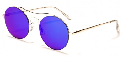 Round Unisex Brow Bar Wholesale Sunglasses M10140-FT-CM