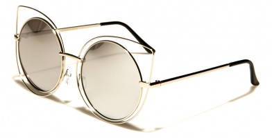 Round Flat Lens Women's Sunglasses in Bulk M10323-FT-CM