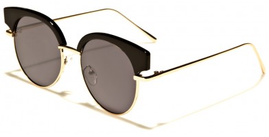 Round Flat Lens Women's Wholesale Sunglasses M10328-FT-CM