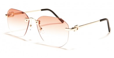 Rimless Color Lens Women's Wholesale Sunglasses M4022-CO