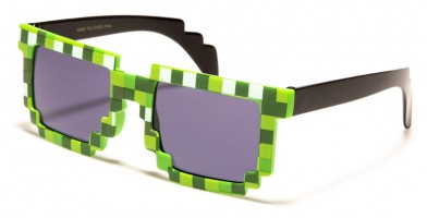 Pixel Blocks Squared Unisex Sunglasses Wholesale PT0276-BLOCKS