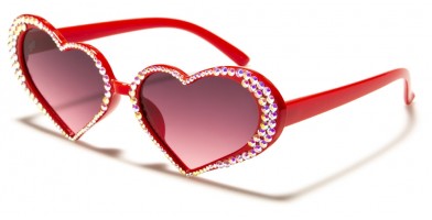 Heart Shaped Rhinestone Women's Sunglasses in Bulk RH-3267