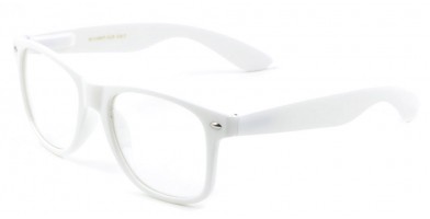 Classic Clear Lens Unisex Glasses Wholesale W-1-WHT-CLR